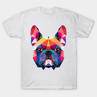 French Bulldog Geometric Portrait - Vibrant T-Shirt